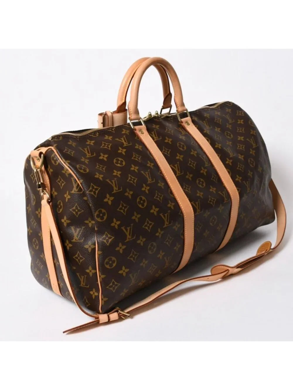 Louis Vuitton Monogram Keepall Bandouliere 50 Brown Boston Bag